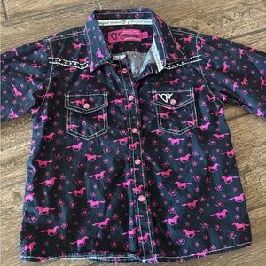 Cowgirl Hardware Toddler long sleeve button down horse shirt